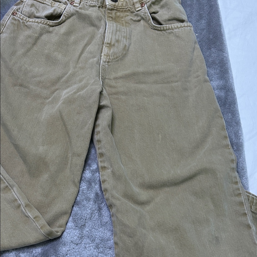 Kids Casual Straight-Leg Pants in Olive Green